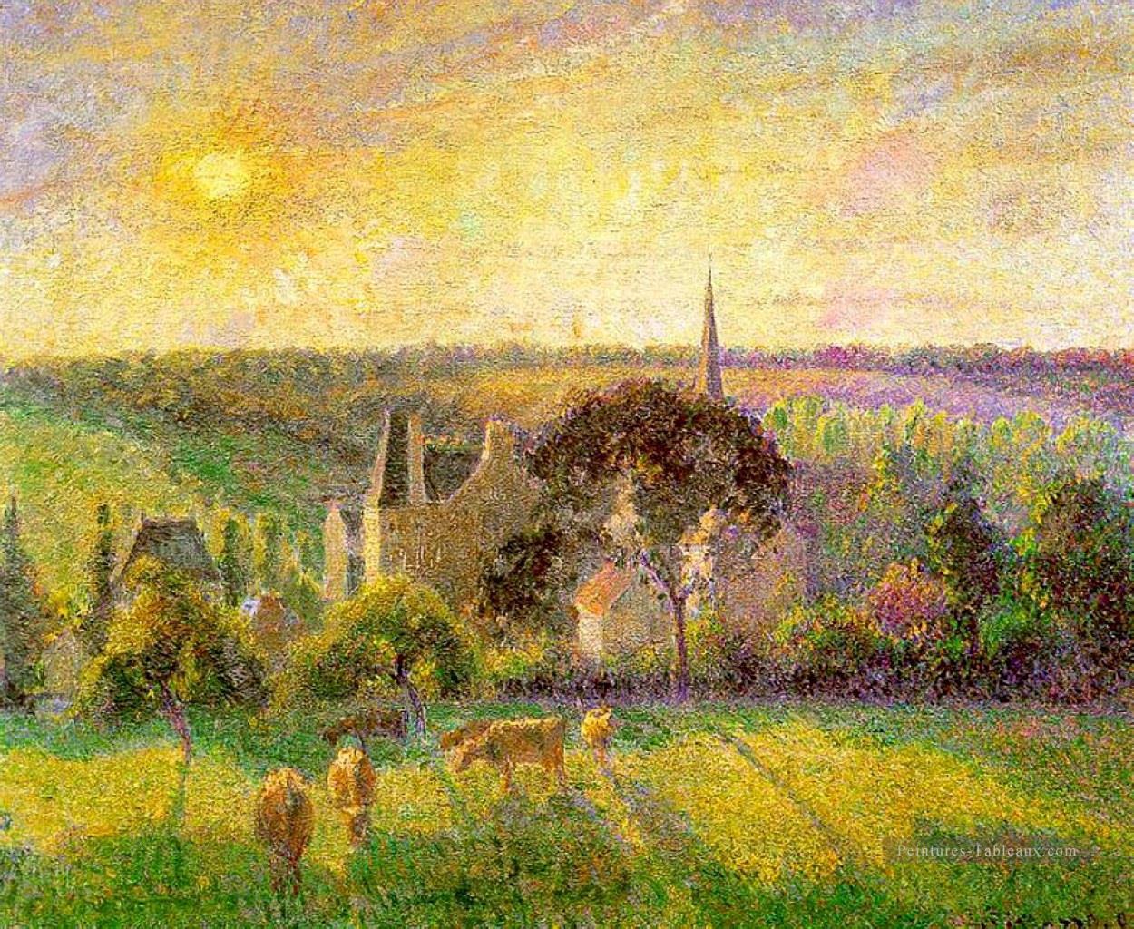 l’église et la ferme d’eragny 1895 Camille Pissarro Peintures à l'huile